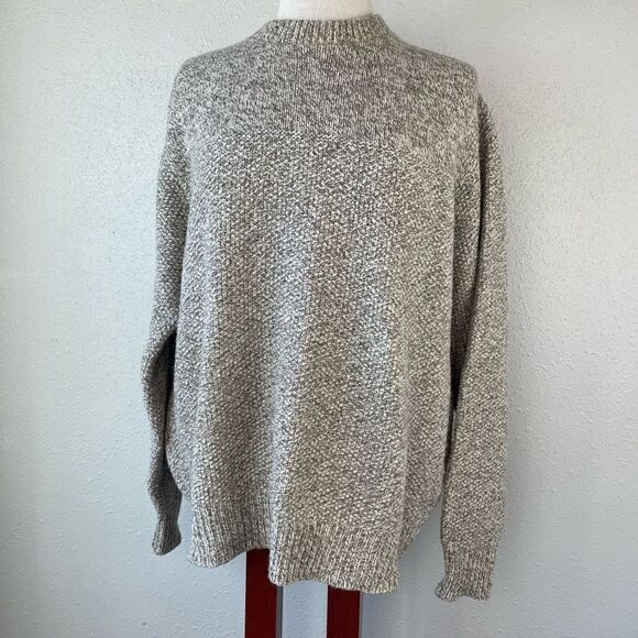 EUC Pure Stuff Mens Tan and Cream Wool Sweater Size L - Picture 1 of 5